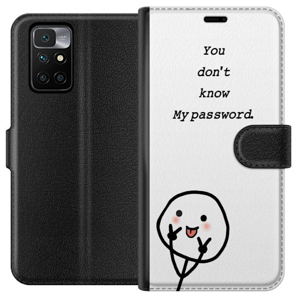 Xiaomi Redmi 10 Plånboksfodral You Don’t Know My Password – edgy textmotiv med attityd