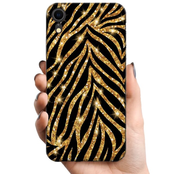 Apple iPhone XR TPU Mobildeksel Gull & Glitter
