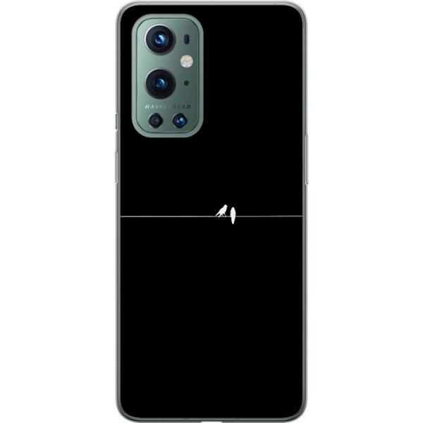 OnePlus 9 Pro Gjennomsiktig deksel Minimalistiske fugler svart