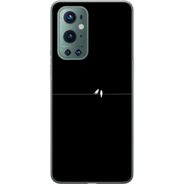 OnePlus 9 Pro Läpinäkyvä kuori Minimalistiset linnut musta
