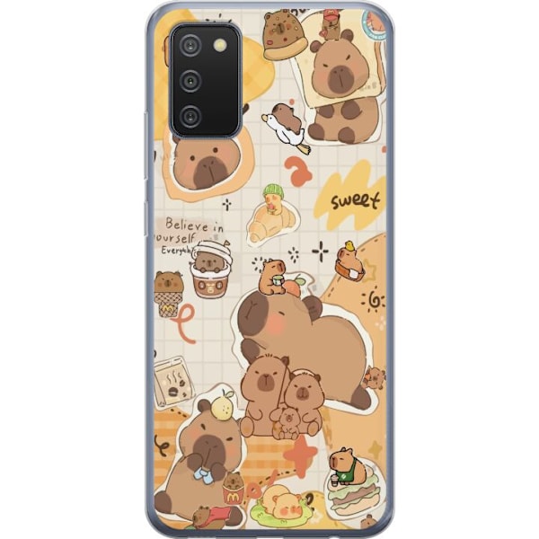 Samsung Galaxy A02s Läpinäkyvä kuori Kawaii capybara mobilskal med gulliga djurmotiv