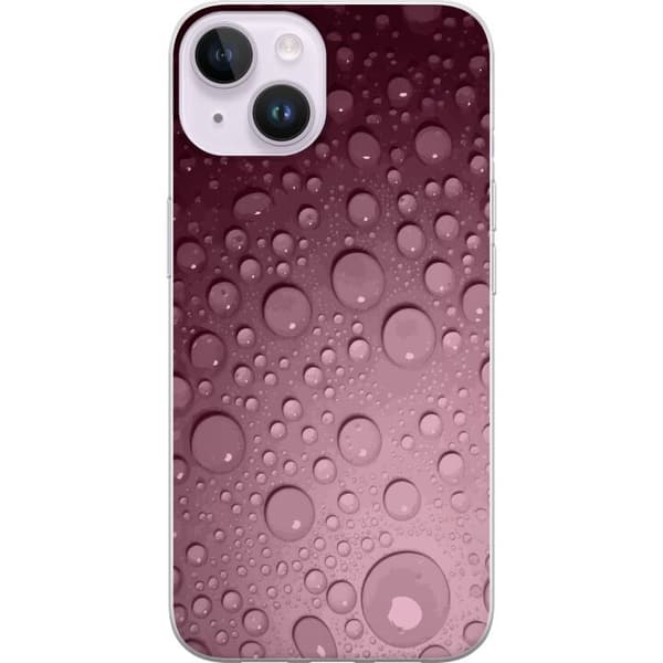 Kompatibelt Mobildeksel til Apple iPhone 14 Abstrakt rosa bakgrunn med realistiske vanndråper rosa