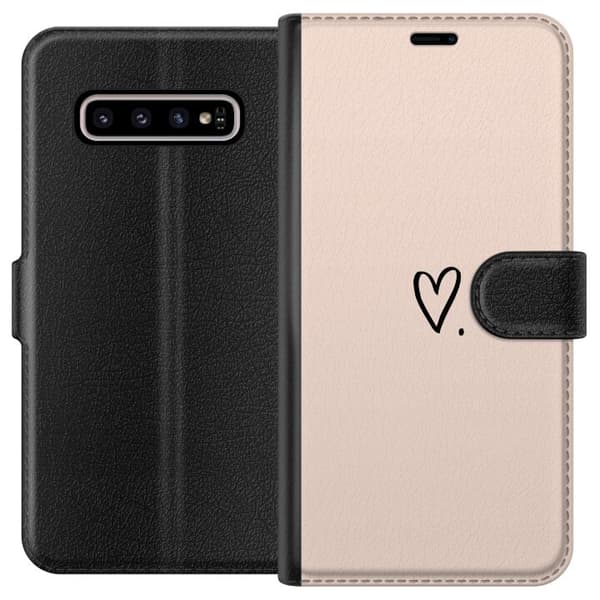 Kompatibelt Lommeboketui til Samsung Galaxy S10+ Hjerte