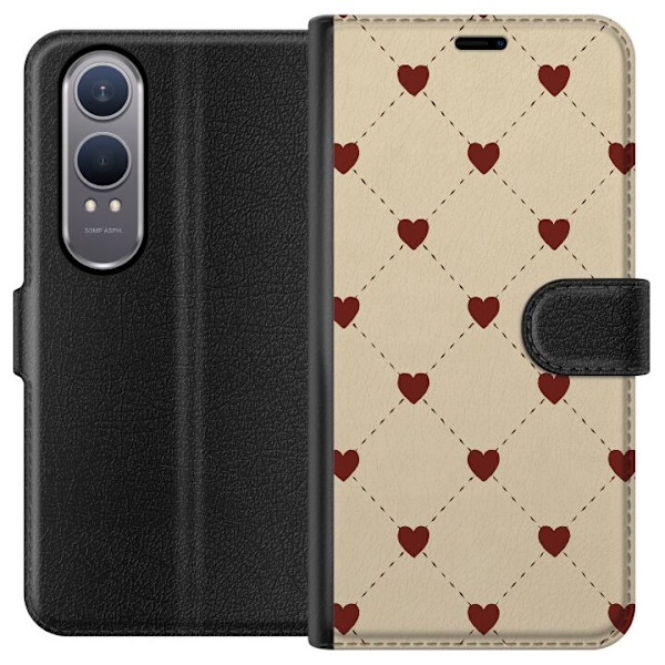 OnePlus Nord CE4 Lite Tegnebogsetui Hjertegitter