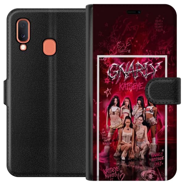 Kompatibel Tegnebogsetui til Samsung Galaxy A20e KATSEYE pink
