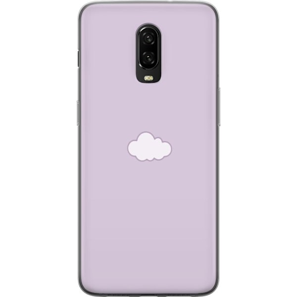 OnePlus 6T Genomskinligt Skal Lila Moln – minimalistiskt moln på lila bakgrund