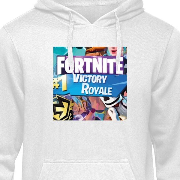 Barn-Hoodie | Mjuk Huvtröja för Barn Fortnite vit 12-13 År