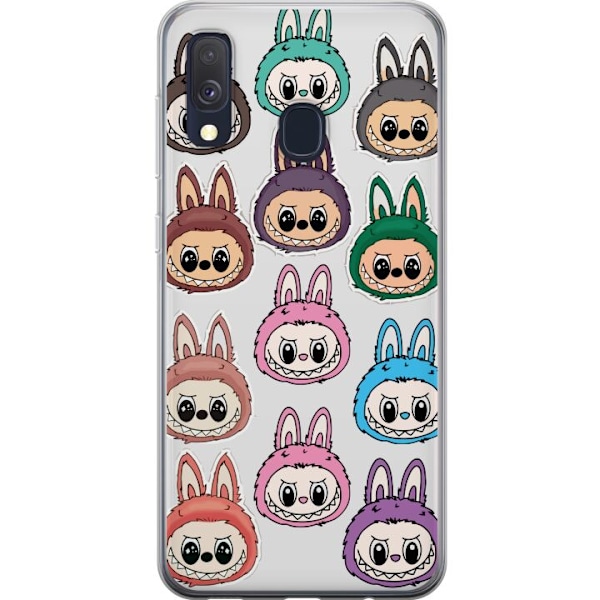 Samsung Galaxy A40 Läpinäkyvä kuori Labubu Macaron Monster