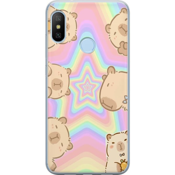 Xiaomi Mi A2 Lite Läpinäkyvä kuori Kawaii Capybara Galaxy Söpö Anime Eläin Avaruusteema Kawaii Trendi Lahja TikTok-suunnittelu