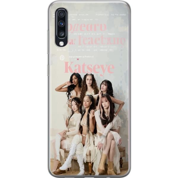 Kompatibelt Mobildeksel til Samsung Galaxy A70 KATSEYE elegant grupporträtt beige