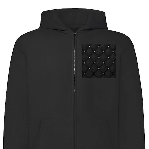 Zip-Hoodie | Huvtröja med Dragkedja för Vuxna Lyxigt svart M
