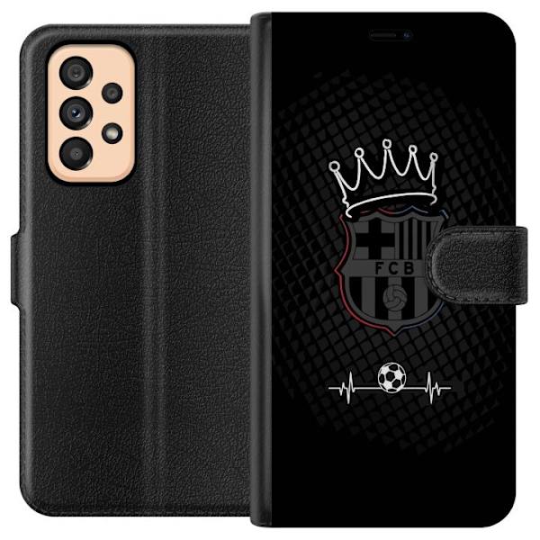 Samsung Galaxy A53 5G Lompakkokotelo FC Barcelona Emblem Jalkapalloaihe Sininen Punainen Seuramerkki Katalonia La Liga Fanit Suosittu Ikoninen