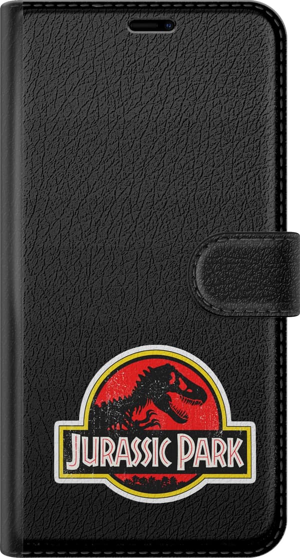 Yhteensopiva Lompakkokotelo Apple iPhone 6 Punainen dinosauruslogo - Punainen kuvio dinosaurustekstillä - Pyöreä logo. punainen
