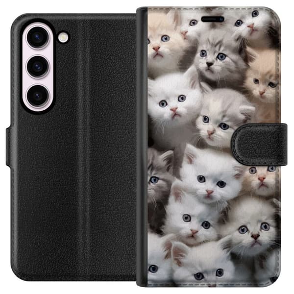 Kompatibelt Plånboksfodral till Samsung Galaxy S23 Katter