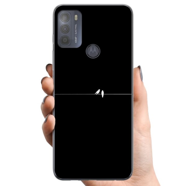 Motorola Moto G50 TPU Mobilcover Minimalistiske fugle sort