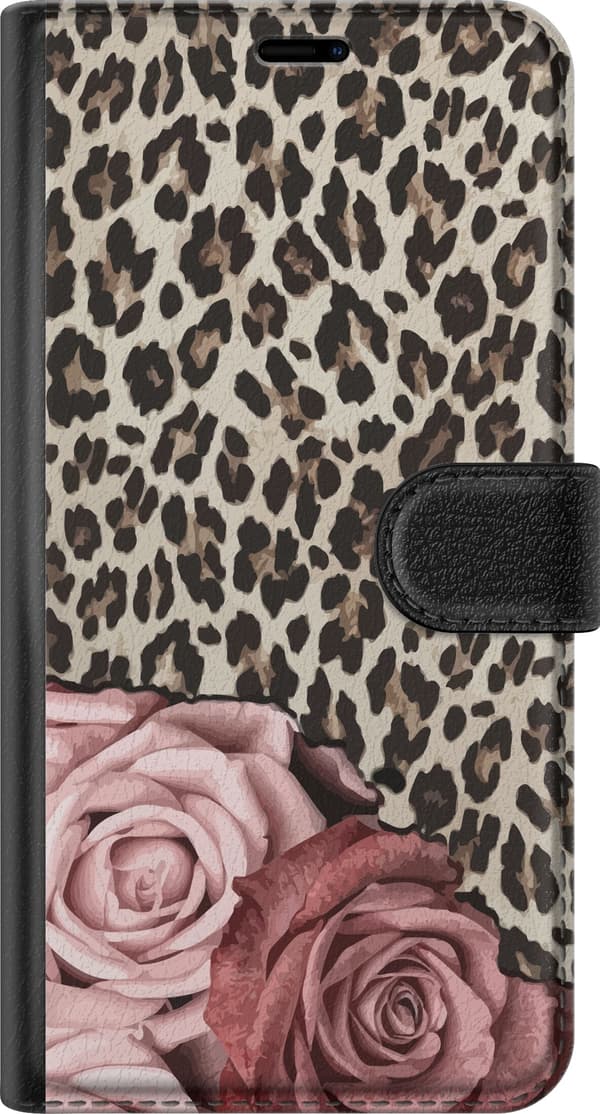 Kompatibelt Plånboksfodral till Samsung Galaxy S21 Leopardrosor