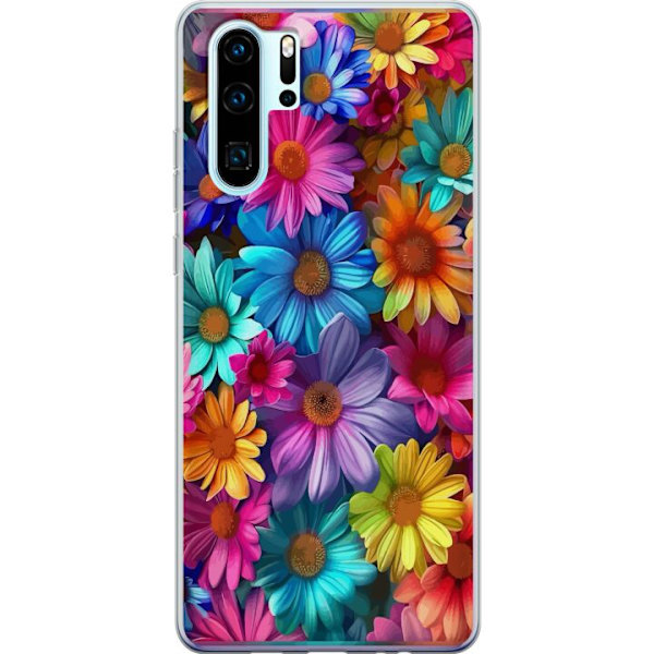 Huawei P30 Pro Genomskinligt Skal Gerbera Blommor Färgglad Dekor Blommotiv Populärt Heminredning Färg Rik Väggkonst Design