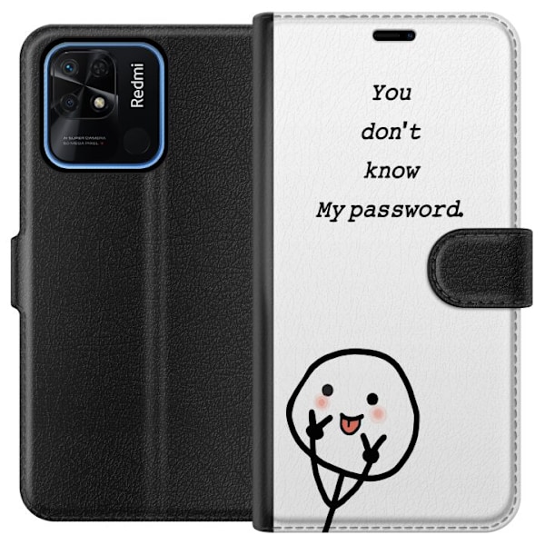 Xiaomi Redmi 10C Plånboksfodral You Don’t Know My Password – edgy textmotiv med attityd