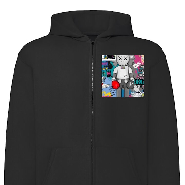 Zip-Hoodie | Huvtröja med Dragkedja för Vuxna Art svart S