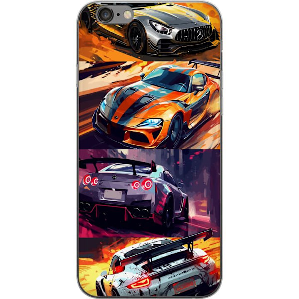Apple iPhone 6 Plus Genomskinligt Skal Rally Fever – fartfyllt motiv med rallybilar
