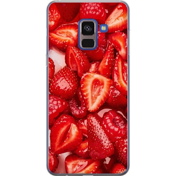 Samsung Galaxy A8 (2018) Läpinäkyvä kuori Mansikkakuviointi - makea motiivi kesäfiiliksellä