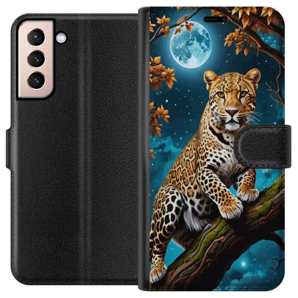 Kompatibel Tegnebogsetui til Samsung Galaxy S21 Leopard