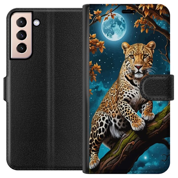 Samsung Galaxy S21 Lompakkokotelo Leopard