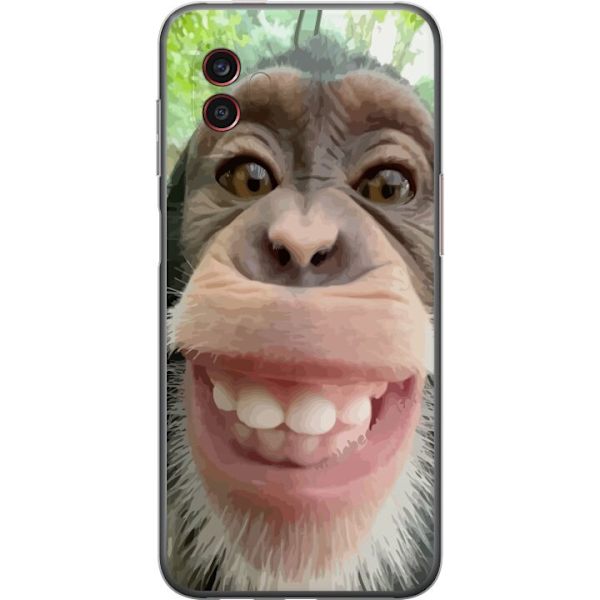 Samsung Galaxy Xcover6 Pro Läpinäkyvä kuori Simpanssi Selfie Rauhallinen Graafinen Suunnittelu Apinan Aihe Suosittu Urban Art Tyyli