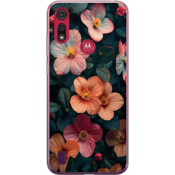 Motorola Moto E6s (2020) Genomskinligt Skal Blommor