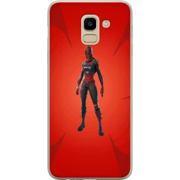 Samsung Galaxy J6 Gennemsigtig cover Fortnite - Rød Ridder