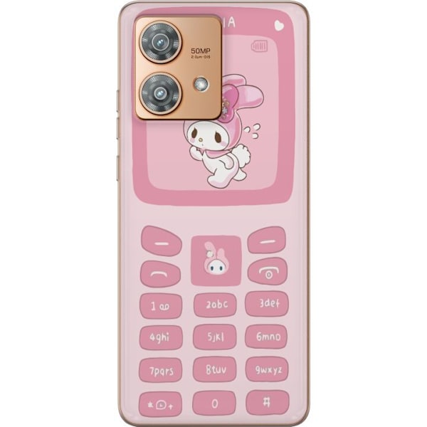 Motorola Edge 40 Neo Gjennomsiktig deksel Kawaii Pink Phone
