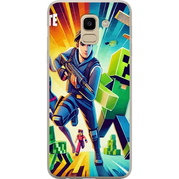 Samsung Galaxy J6 Gennemsigtig cover Fortnite vs Minecraft