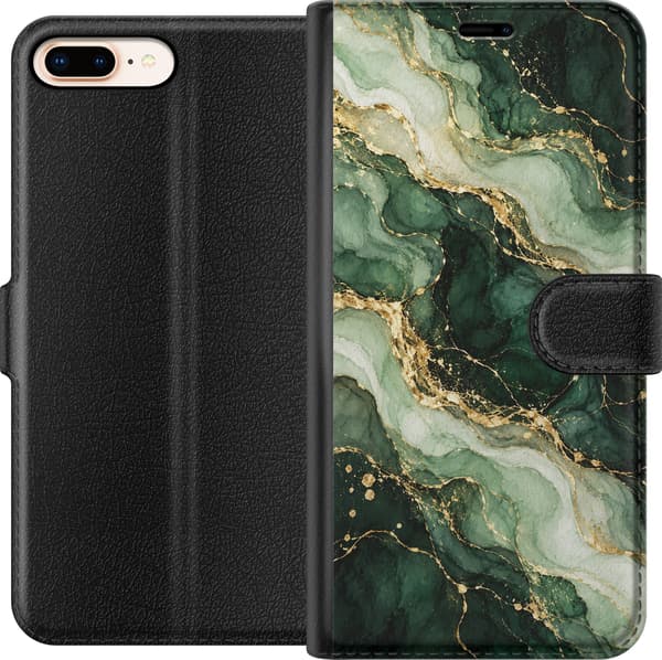 Yhteensopiva Lompakkokotelo Apple iPhone 8 Plus Smaragdagat vihreä