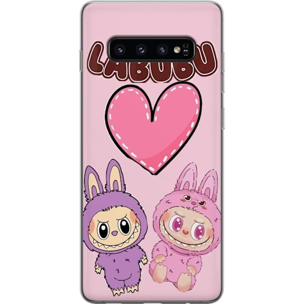 Samsung Galaxy S10 Gennemsigtig cover Labubu Pink Monster