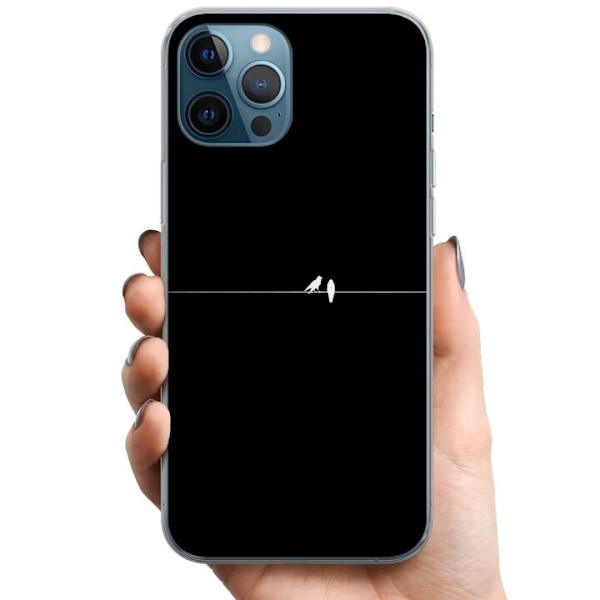 Apple iPhone 12 Pro TPU Matkapuhelimen kuori Minimalistiset linnut musta