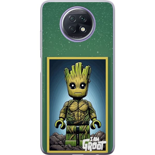 Kompatibelt Mobildeksel til Xiaomi Redmi Note 9T Robot med röda ögon grå