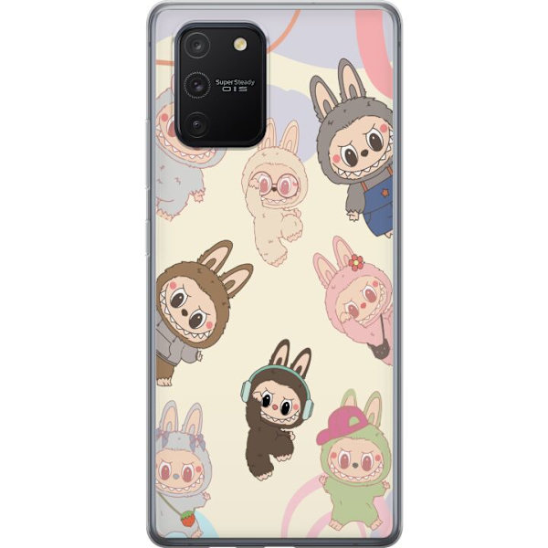 Samsung Galaxy S10 Lite Genomskinligt Skal Labubu Pop Mart Kollektion Motiv Figur Samling Design Populärt Art Toy Pop Mart Kreativ Grafiskt