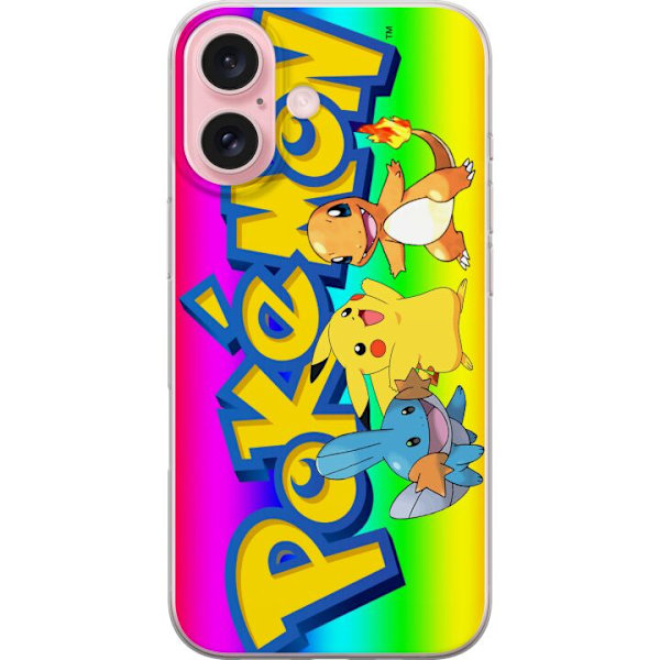 Apple iPhone 16 Genomskinligt Skal Pokemon