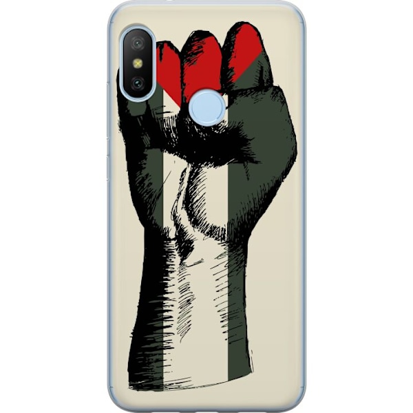 Xiaomi Mi A2 Lite Läpinäkyvä kuori Käsi sidottu Palestinan väreihin - voimakas symboli vapausliikkeelle