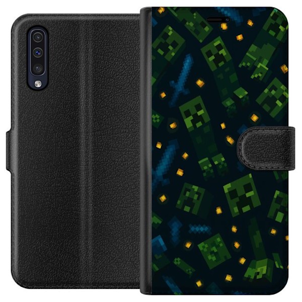 Samsung Galaxy A50 Tegnebogsetui Minecraft Dungeons Mob