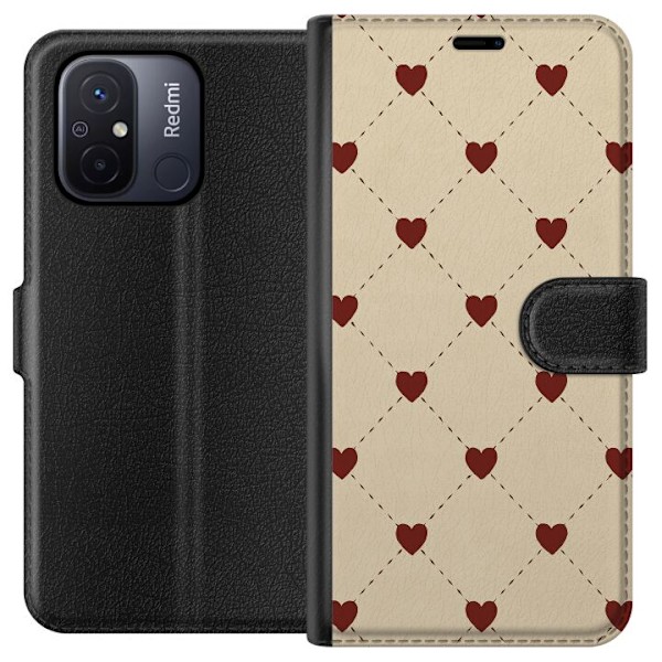 Xiaomi Redmi 12C Lompakkokotelo Sydänverkko