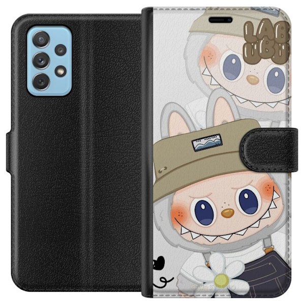 Samsung Galaxy A72 5G Tegnebogsetui Labubu Minimal Mood - Enkel og stilren monsterdesign
