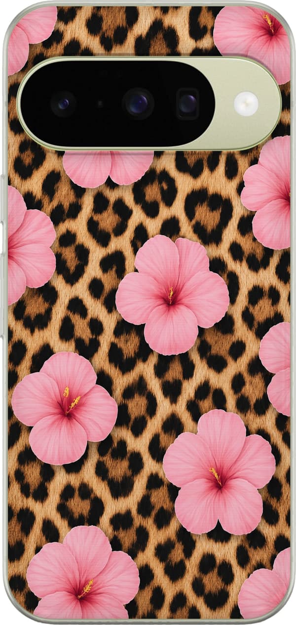Kompatibel Mobilcover til Google Pixel 10 Brun blomsterleopard brun
