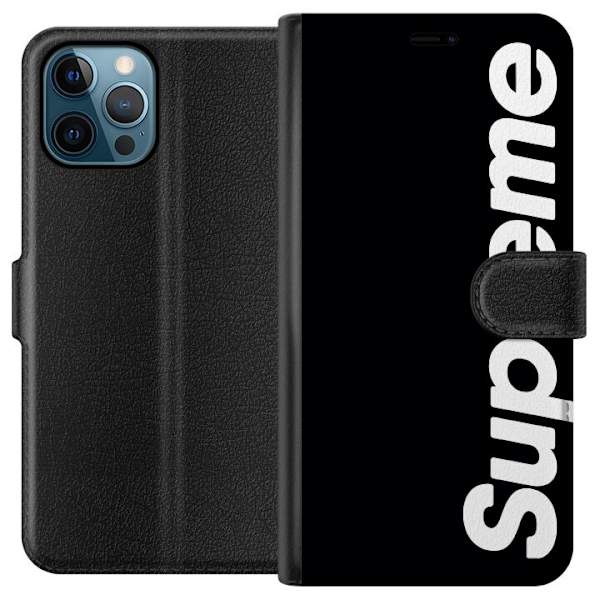 Apple iPhone 12 Pro Max Lompakkokotelo Supreme Musta Valkoinen Streetwear Suunnittelu Klassinen Muoti-ikoni Trendi Urbani Tyyli Graafinen Motiivi Suos