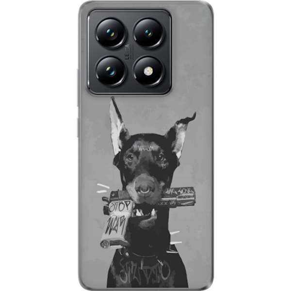 Xiaomi 14T Genomskinligt Skal Grå Hund Grafisk Design Tuff Djurmotiv Street Art Urban Trend Hundälskare Stil Populärt Motiv