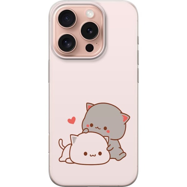 Apple iPhone 16 Pro Genomskinligt Skal Kawaii Katt