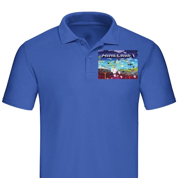 Poloshirt til Voksen | Elegant Poloshirt Minecraft Blå Stor