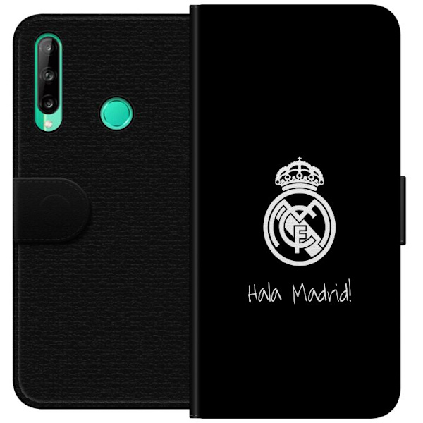 Huawei P40 lite E Tegnebogsetui Real Madrid Emblem Fodbold Stolthed Hvid Guld Klubmærke Champions La Liga Fans Ikonisk Sport