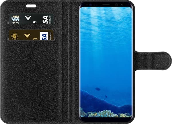 Kompatibel Tegnebogsetui til Samsung Galaxy S8 Audi – Sølvfarvede ringe – Fire sølvfarvede ringe over grå og sorte diagonale linjer på grå baggrund grå