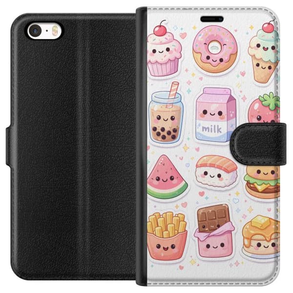 Kompatibel Tegnebogsetui til Apple iPhone SE (2016) pixelmonster grön